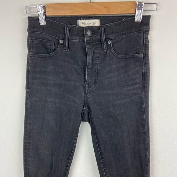 Madewell 9” High-Rise Skinny Distressed Raw Edge Jeans - Picture 4 of 8